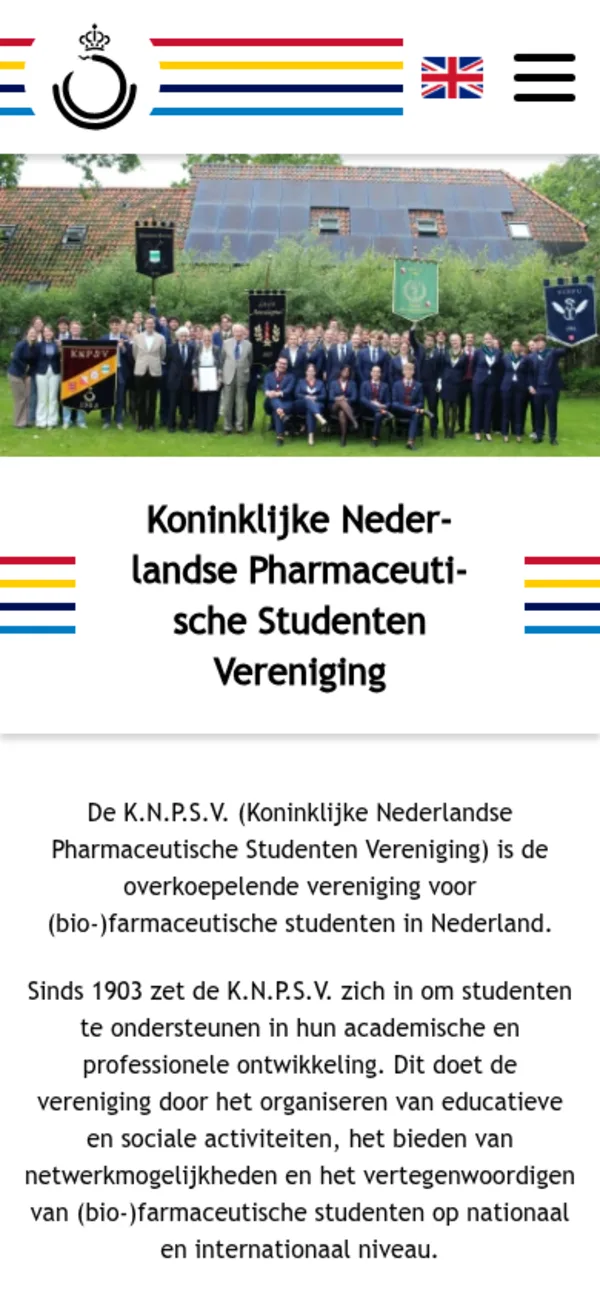 De vernieuwde homepagina van knpsv.nl op een telefoon